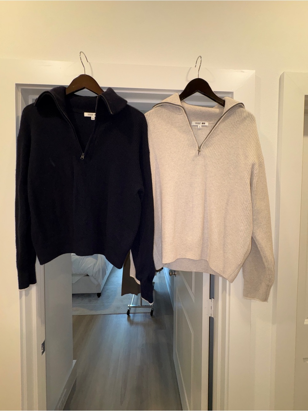 COMPTOIR DES COTONNIERS Uniqlo Collab 2 100% 1/2 Zip Wool Sweaters Sz XL